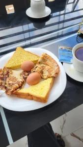 Tea and refreshments at Korogwe Comfort Hotel restaurant